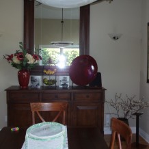 Before Mountain View Dining Room mirror clutter