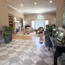 Portola Valley Entry/Living Room Foyer marble floor