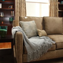 Foster City Living Room sofa throw vase cabinetry drapery