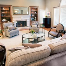 Portola Valley Living Room Fireplace Kravet upholstery accessories