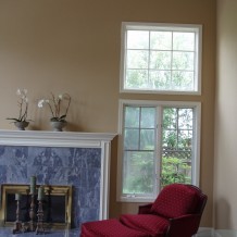 BEFORE Half Moon Bay Ocean Colony Living Room Fireplace window chair